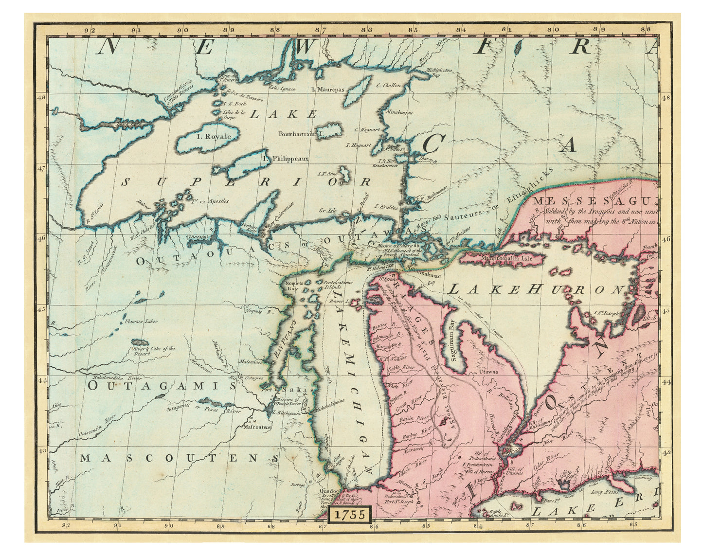 Michigan Map 1755